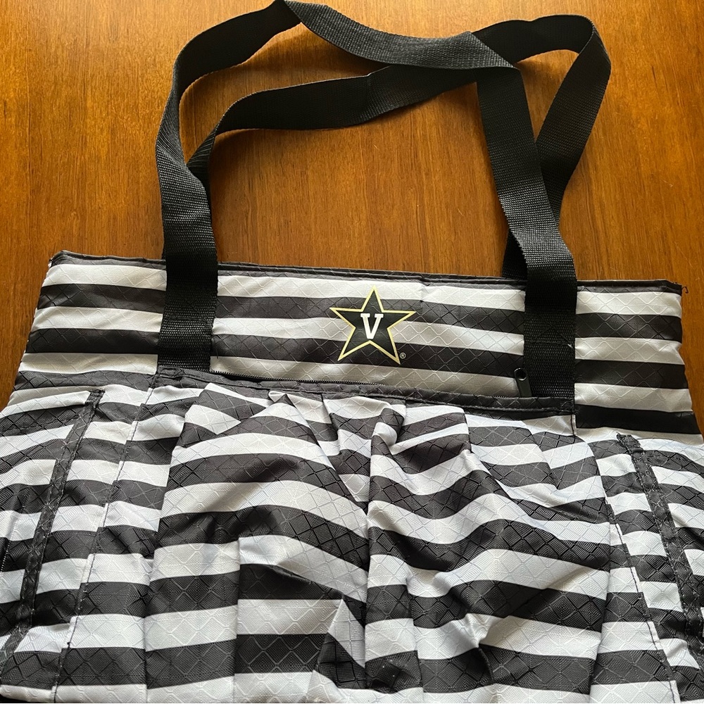 Vanderbilt 
Striped Black and Gray Tote Bag